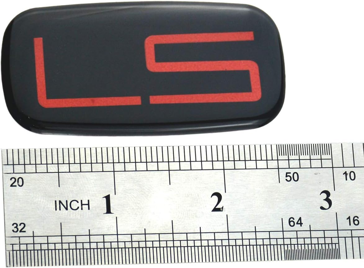 2PCS Epoxy resin LS EMBLEM Badge sticker decal Compatible For 99-07 Silverado Suburban (Red/Black)