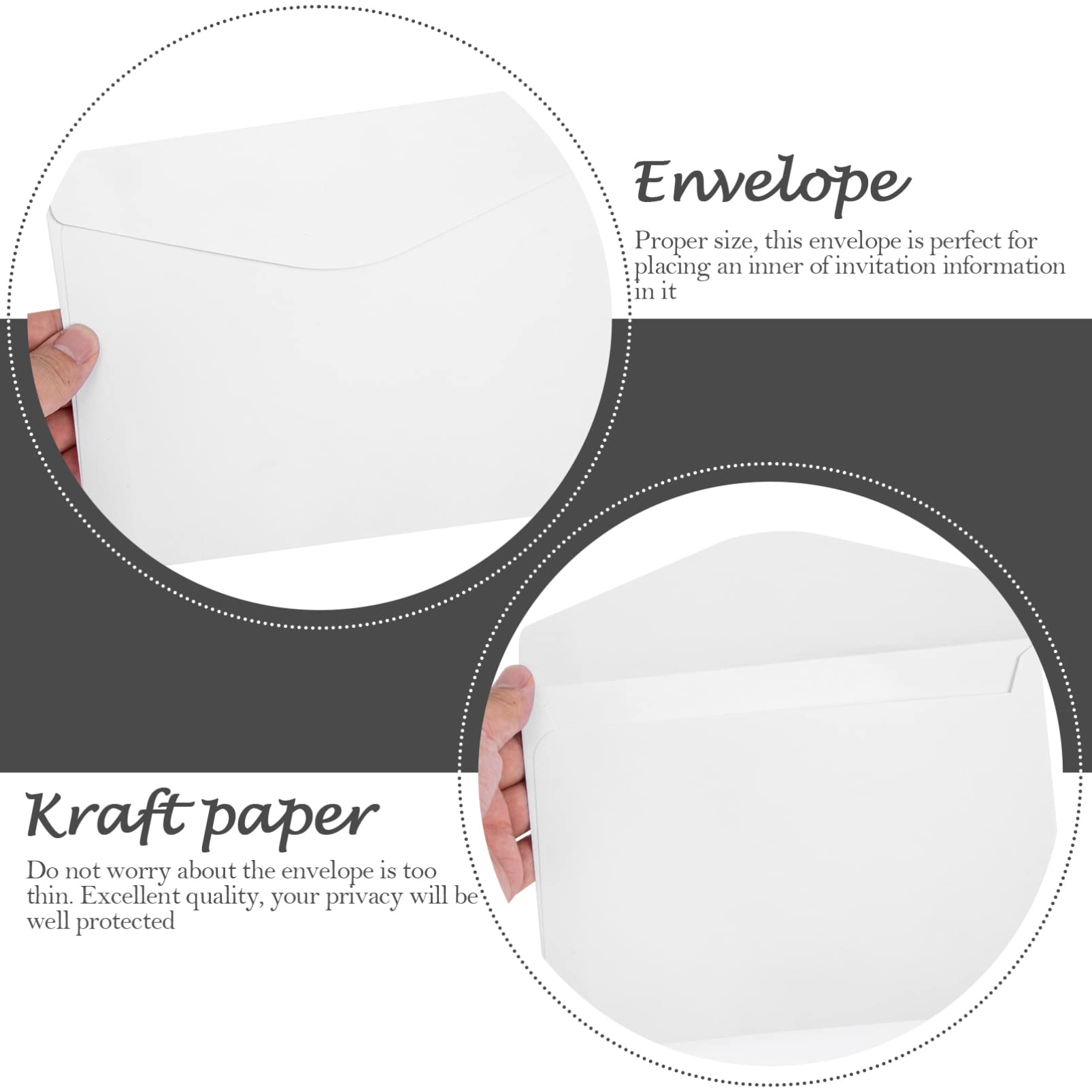50pezzi Buste Kraft Per Matrimonio e Speciali Buste Eleganti Carta Riciclata Per Biglietti Compleanno Cerimonie e