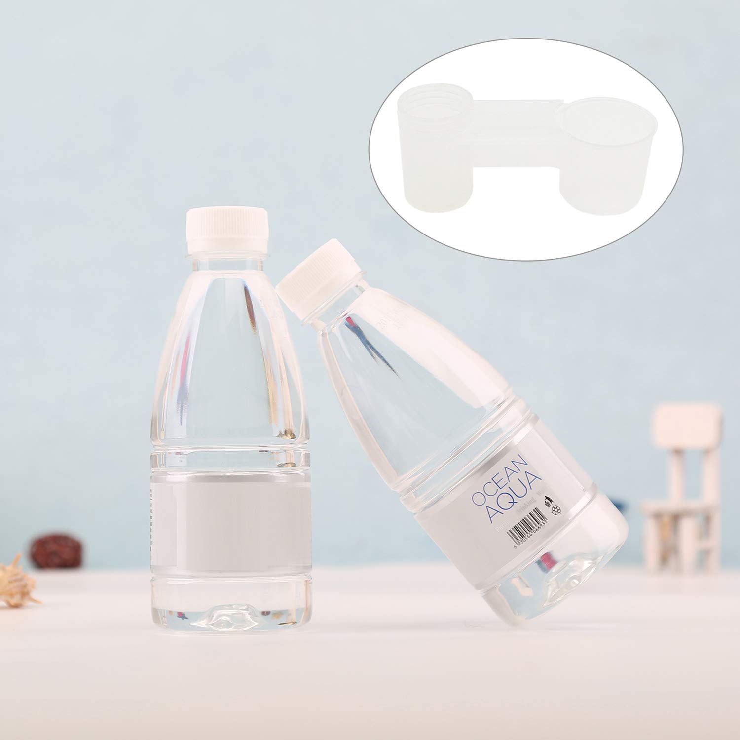 AUEAR, Set of 12 Bird Drinker Feeder Cup Soda Pop Water Bottle Plastic for Pigeons Parrot Chicken Supplies (Clear)