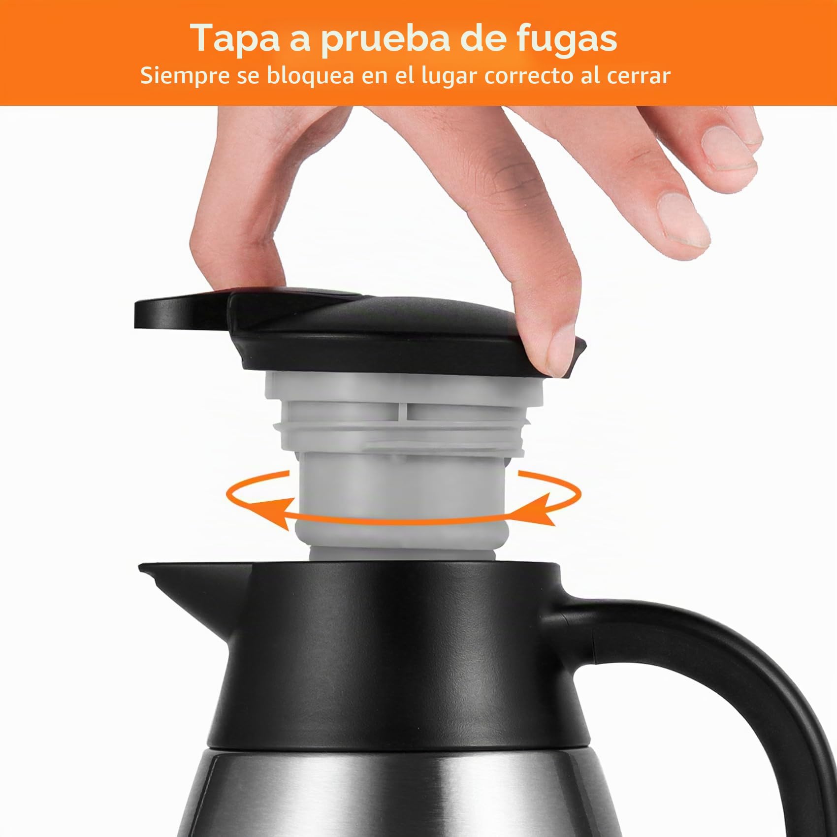 Tiken 1.5L Jarra Térmica Para Café, Acero Inoxidable Aislado Al Vacío Frasco Para Té Y Bebidas Frías Y Calientes