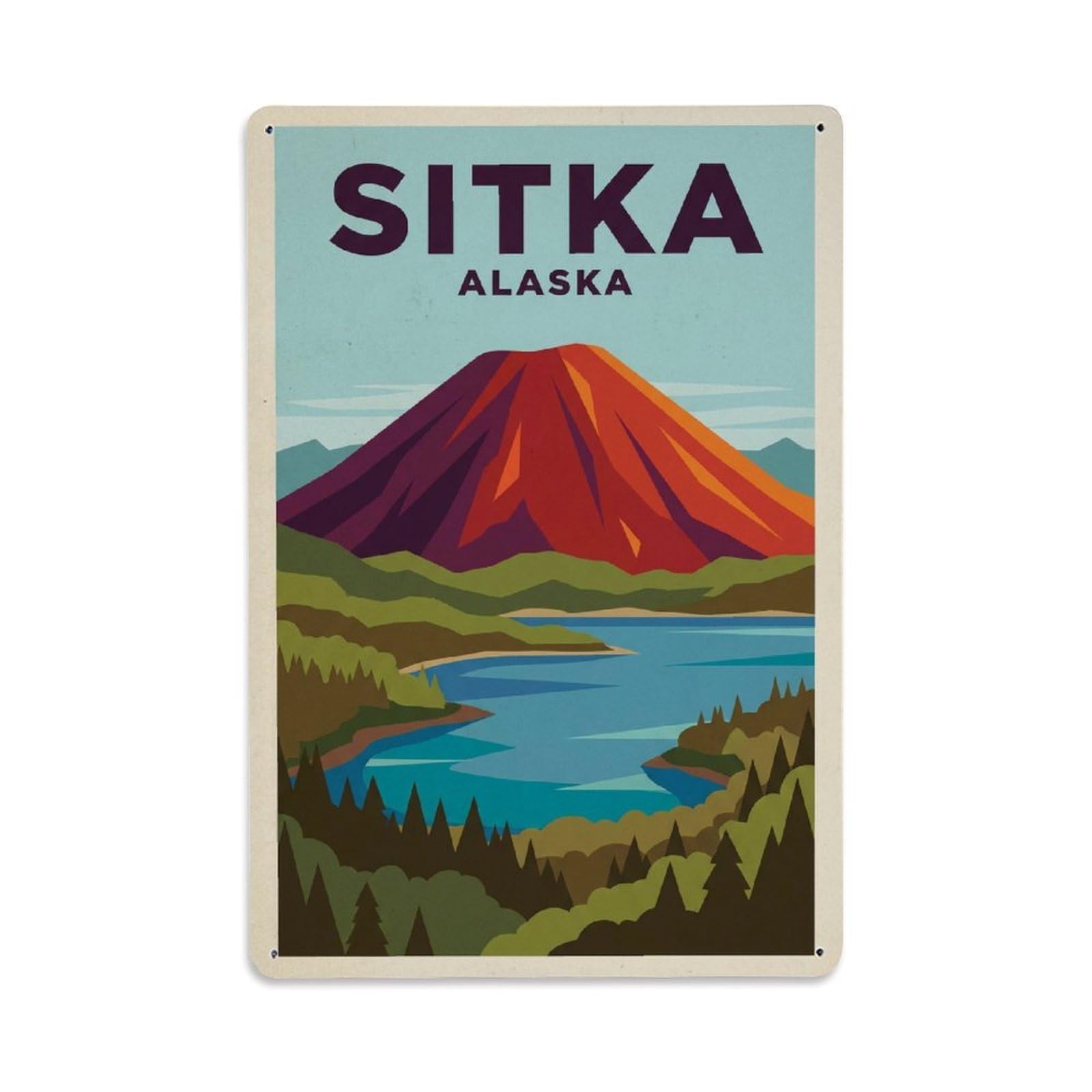 Xanthor Style Retro Travel Usa Sitka Metal Tin Sign