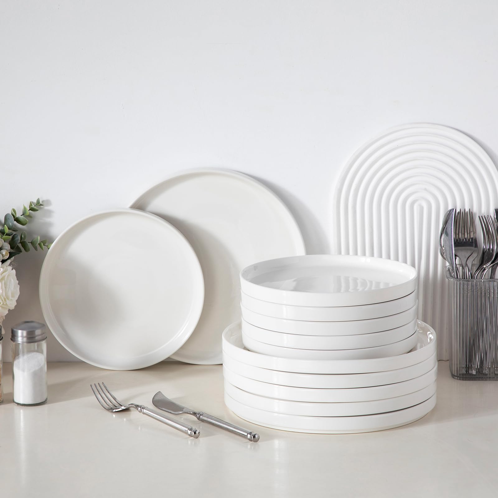 MALACASA, Set Di Stoviglie In Porcellana 12 Pezzi, Servizio - Foto 9