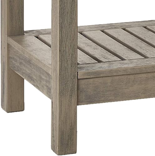 Miniatura 5 de Cambridge Casual Mesa consola West Lake de madera maciza para exteriores, acabado gris envejecido, mesa decorativa duradera y elegante para patio,