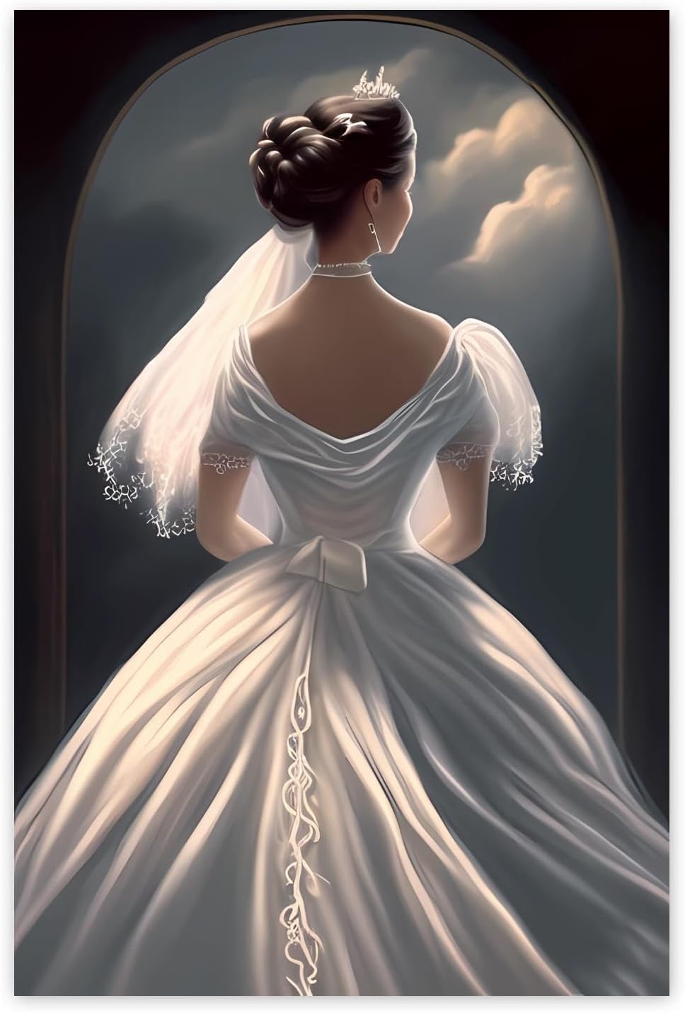 Gabbana Beautiful Wedding Dress Diamond Painting Kits for Adults, Full Round Diamond Art Kits 5D Wedding Dress Diamond Art, Personalized Gifts for Family and Friends Room Wall Decor 16x20 Inch