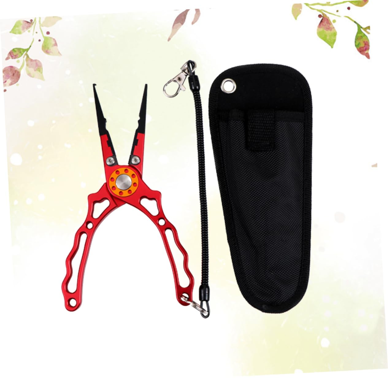 UKCOCO Pince Coupante Multifonction pour Leurres De Pêche en Alliage D’Aluminium Rouge, Coupe-Ligne Robuste avec Cordon Antidérapant, Outil De Pêche Compact pour Pêcheurs en Extérieur