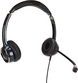 ciciglow Computer Headset with Microphone, Wired USB Business Headset, with Noise Cancelling Function, Call Center Headset for Office, Classroom, Home (Single 3.5mm Interface)