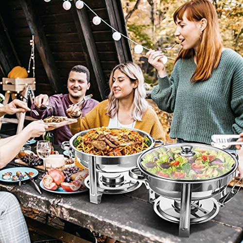 image for TOOCA Chafing Dish Buffet Set,Round Chafers and Buffet Warmers Sets wi