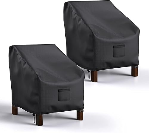 Fundas impermeables para sillas de patio funda de asiento profundo Mrrihand fundas resistentes para muebles de patio al aire libre 31 pulgadas de