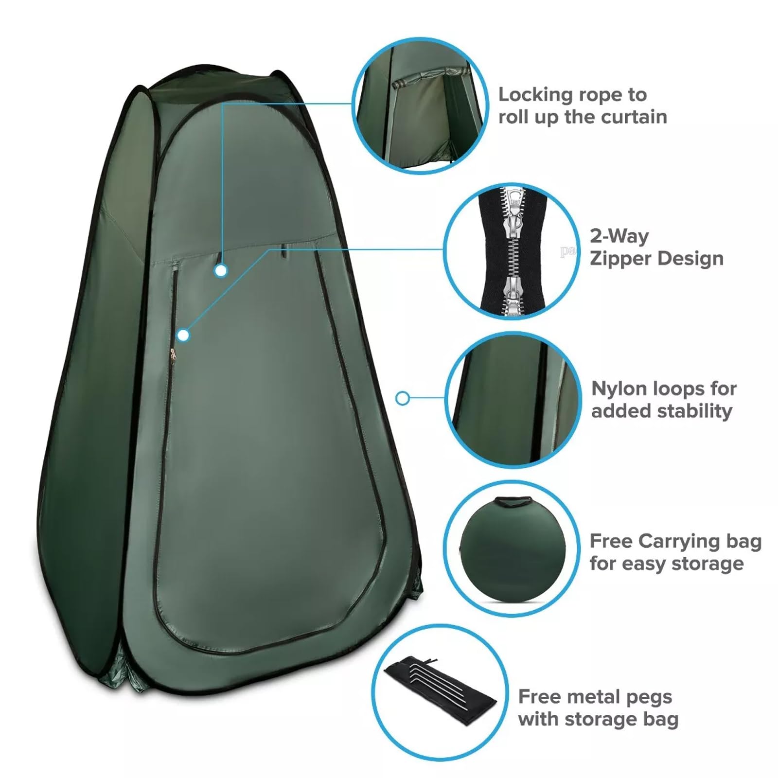 ACESOME - Tienda de campaña desplegable para inodoro, tienda de campaña portátil para inodoro, tienda de campaña para ducha al aire libre, espacio de privacidad/cuarto de baño, tienda de campaña