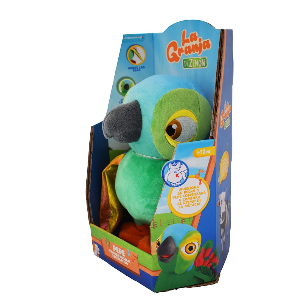 BANDAI La Granja de Zenón interaktywna pluszowa zabawka Lorito Pepe