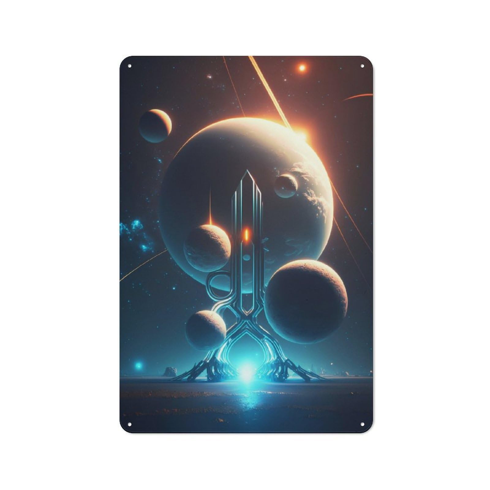 Junmoney Alien Planet Metal Wall Sign 30X20cm Featuring For Garage Or Workshop, For Garage, Workshop And Man Cave Decoration