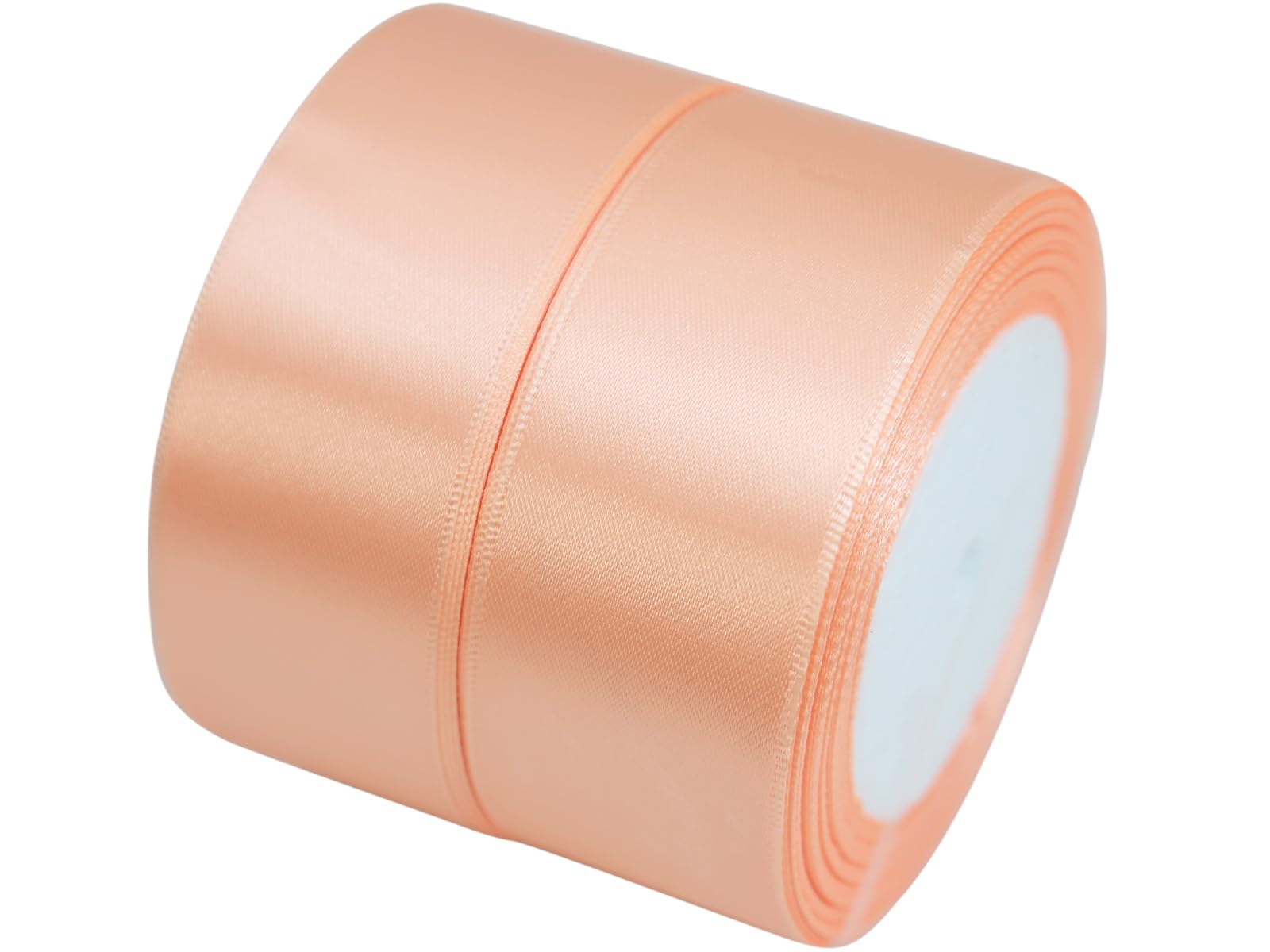 Photo 1 of 1 1/2" Single Face Satin Ribbon Peach 2Rolls 50 Yards Fabric Single Face Ribbon Silk Floral Wedding Party Wreath Decorative Ribbon for Valentine's Day & Mother's Day Sewing-Binding-Bow