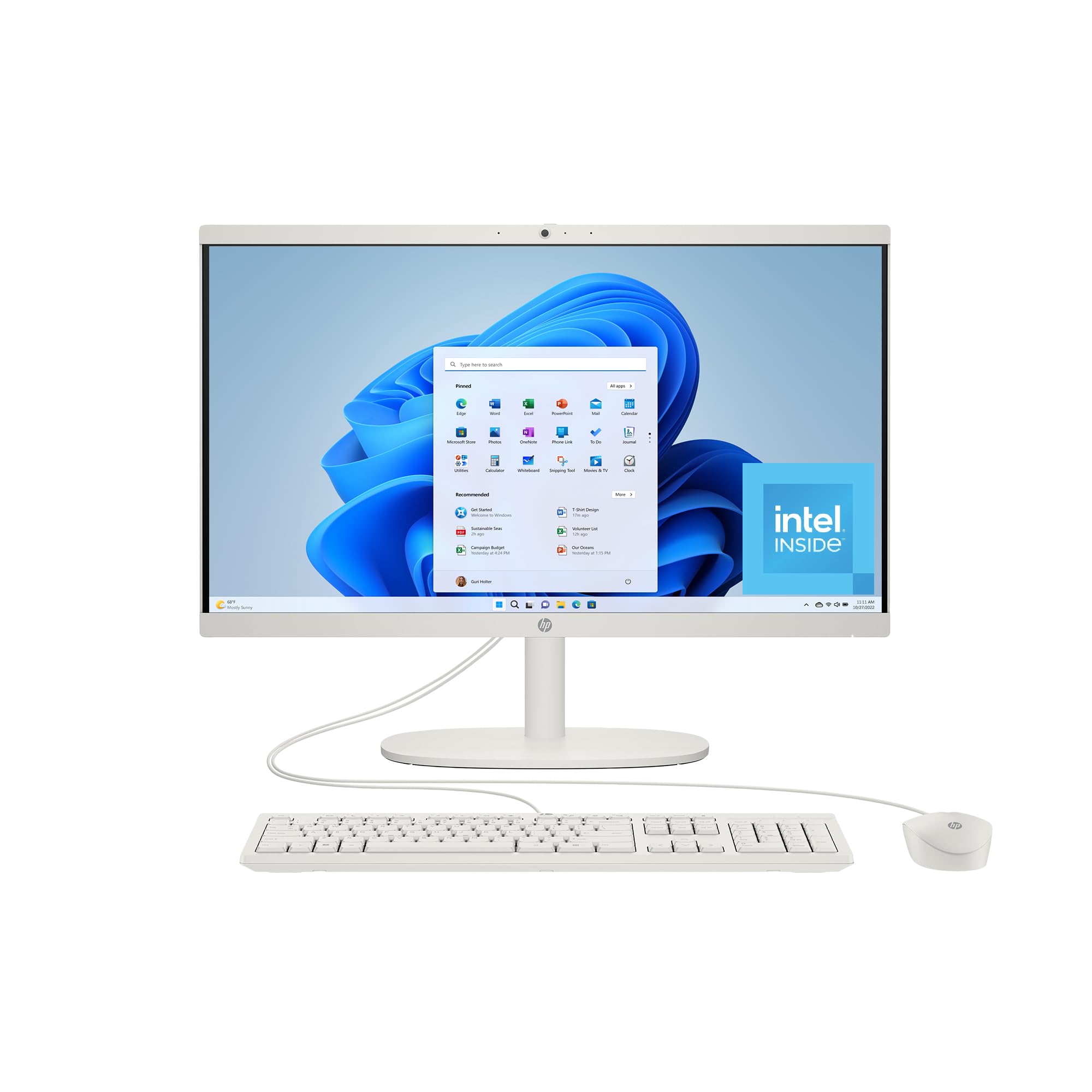 HP 22" All-in-One Desktop PC, FHD Display, Intel N200, 8GB RAM, 256GB SSD, Intel UHD Graphics, Windows 11 Home, 22-dg0012 (2024)