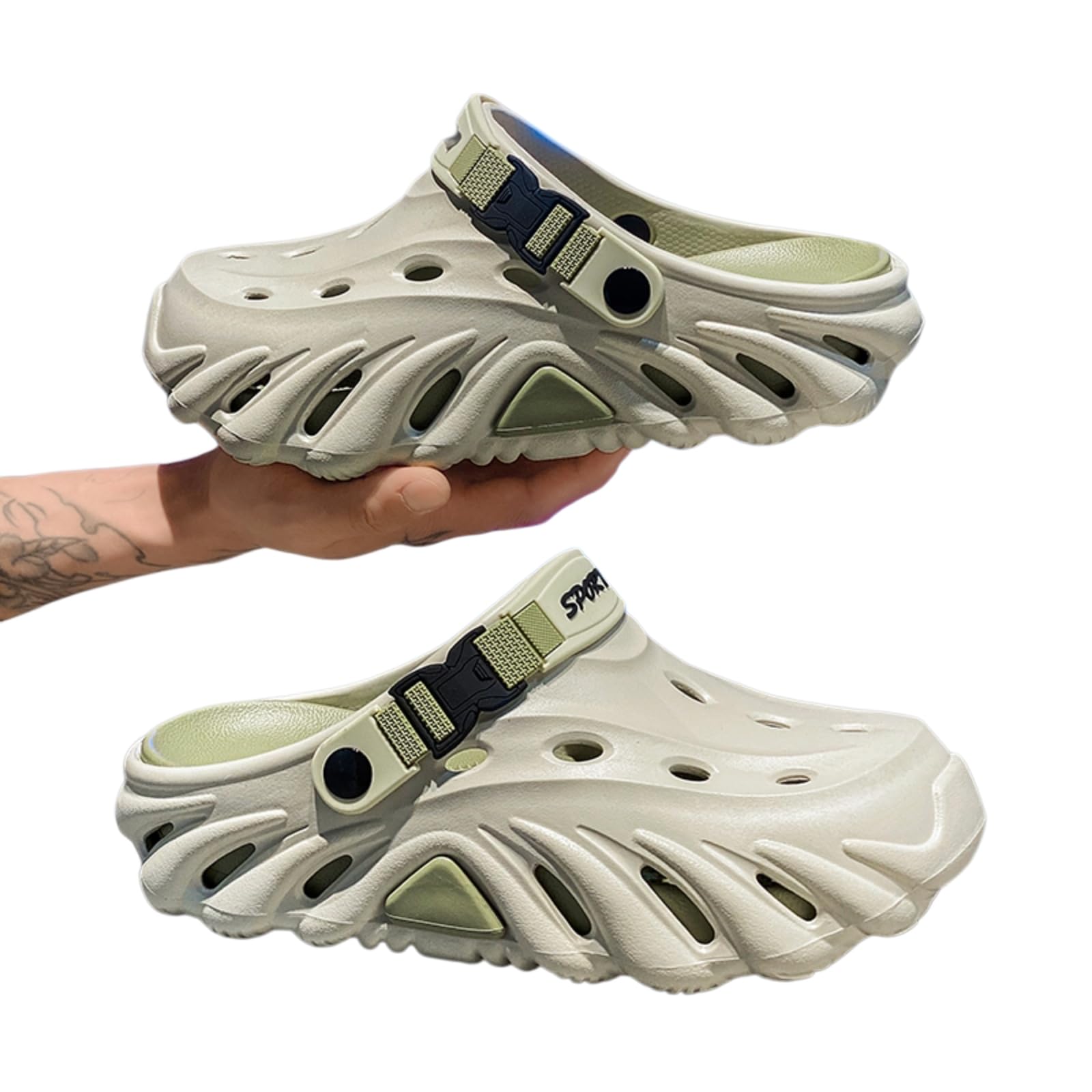 Infradito Casual Uomo Estivo All'aperto Indossabili Pantofole Bot Morbido Antiscivolo Grande Dimensione 45 Sandali Comodo Materiale Eva-black-44-45