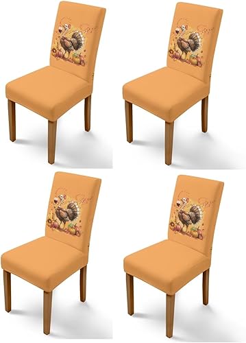 Miniatura 69 de Rnyleeg Fall Autumn Seat Covers for Dining Chairs Set of 4 Sunflower Themed Stretch Dining Chair Covers Soft Comfy Chair Slipcovers for Cocktail