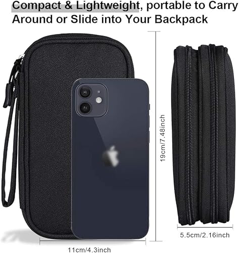 Miniatura 10 de DDgro Banco de energía organizador de cables para viajes, organizar y almacenar accesorios electrónicos, cables, iPhone, auriculares, tarjetas,