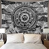 WERT Tarot Sun Tapisserie Wandmontage Polyester Moon Pattern Tapisserie Mystery Printed Tapisserie Hintergrund Stoff A9 73x95cm