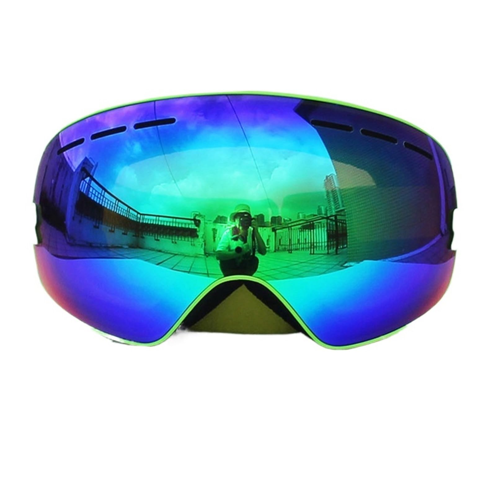 Occhiali da sci Occhiali da sci a doppio strato Occhiali da sci grandi Occhiali da sci Occhiali da snowboard Occhiali da sci Occhiali da sole con lenti a specchio Custodia per occhiali da estern
