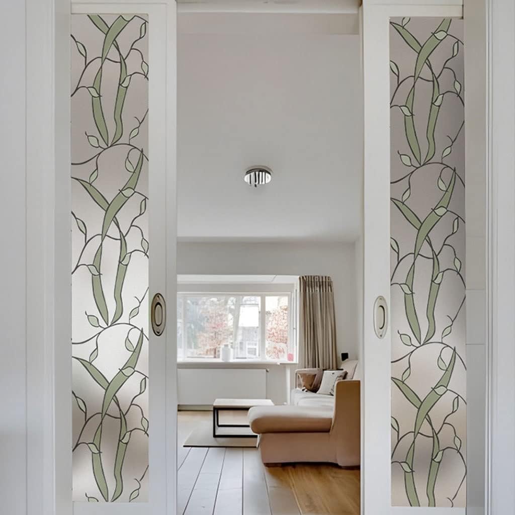 Window Clings Nordic Glass Sticker Bathroom Decoration Film Anti-spy Film Sticker Bathroom Door Window Electrostatic Decorative Film Privacy Window Film(40 * 200cm)