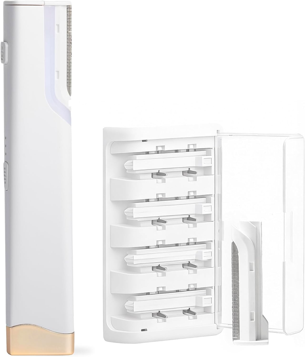 Dermaplane Facial Razor for Women – Electric 3-Speed Sonic Face Hair Removal Tool with LED Light, Peach Fuzz Remover & Exfoliating Dermaplaning Tool, USB-C Rechargeable with 5 Replacement Heads