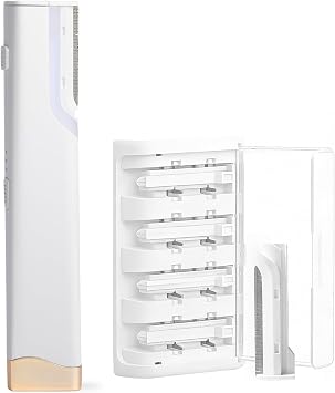 Dermaplane Facial Razor for Women Electric 3-Speed Sonic Face Hair Removal Tool with LED Light, Peach Fuzz Remover & Exfoliating Dermaplaning Tool, USB-C Rechargeable with 5 Replacement Heads