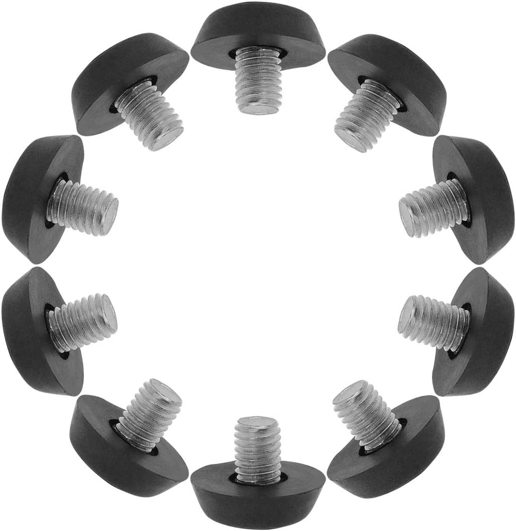 Sourcingmap M8 x 10 x 22.5mm Furniture Glide Leveling Feet Adjustable Leveler Floor Protector for Chair Desk Leg 10 Pack