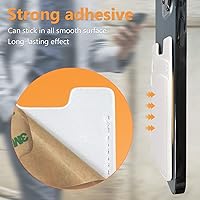 Vista 4 de Tarjetero de cuero para teléfono, soporte elástico para tarjetas de crédito para funda de teléfono, paquete de 2 unidades, color blanco