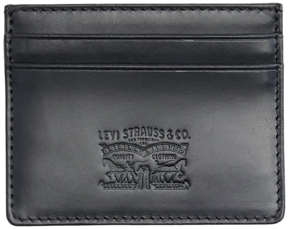 Levi's Women's Leather Card Case Wallet, Caviar, Einheitsgröße