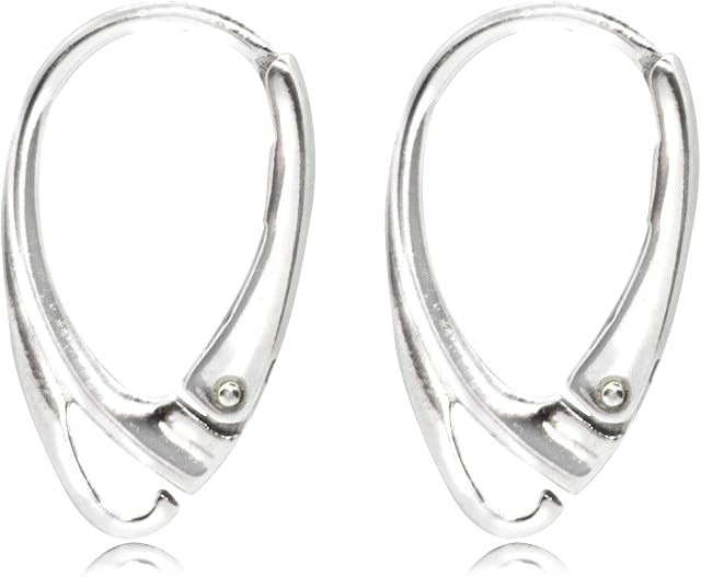 TJS Lever Back Clip Earring Findings Nickel-Free 925 Sterling Silver, for DIY Jewellery Designs