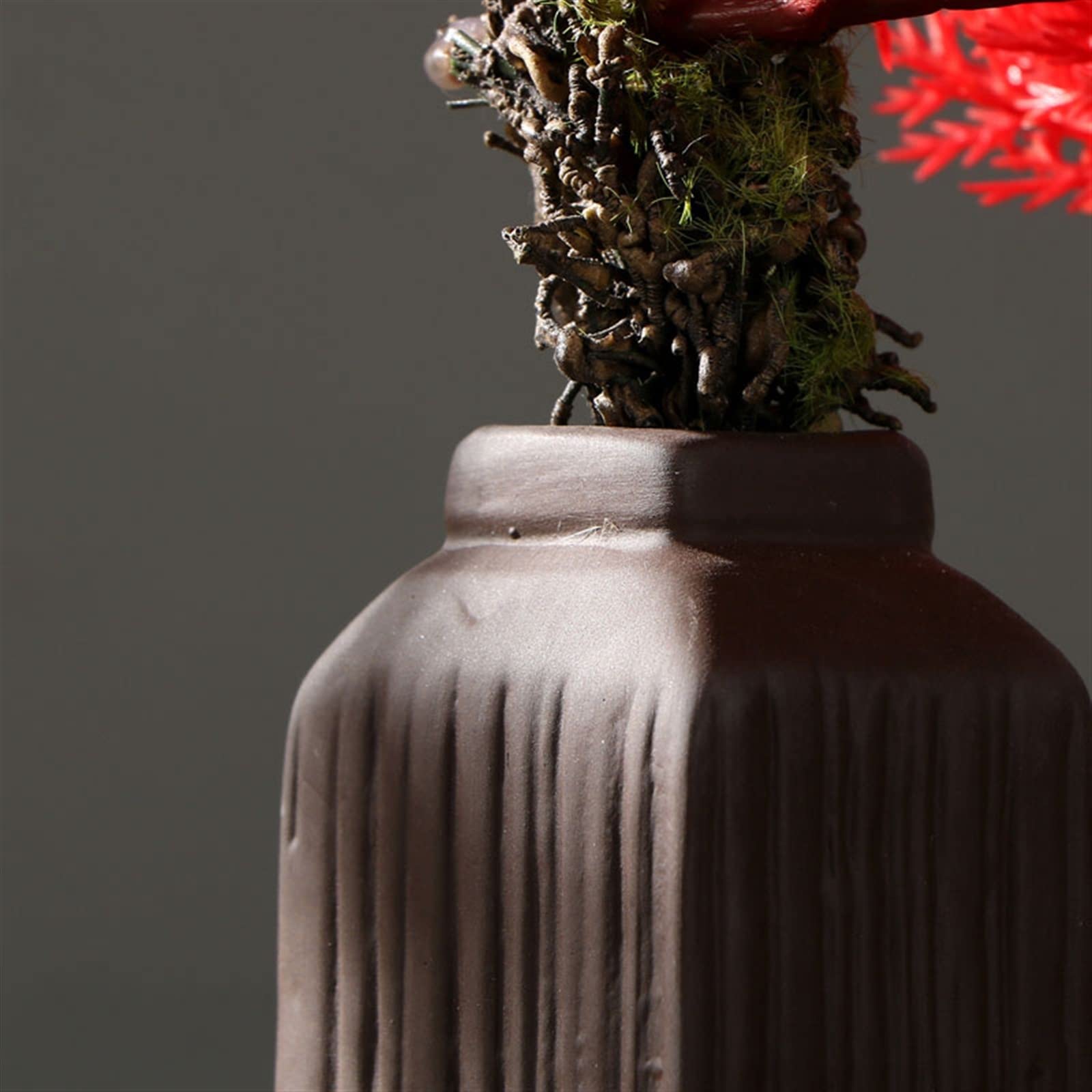 YXWYXWA Sztuczne drzewo bonsai sztuczne drzewo bonsai sosny, sztuczne biurko rośliny Wyświetlają fałszywe ozdoby doniczkowe z wazonem, japońska roślina cedrową do domu, dekoracja biurowa do dekoracji,