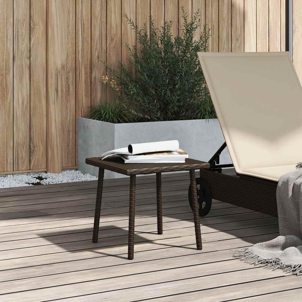 Stoły ogrodowe na zewnątrz - stolik kawowy ogrodowy prostokątny brązowy 40x40x37 cm Poly rattan