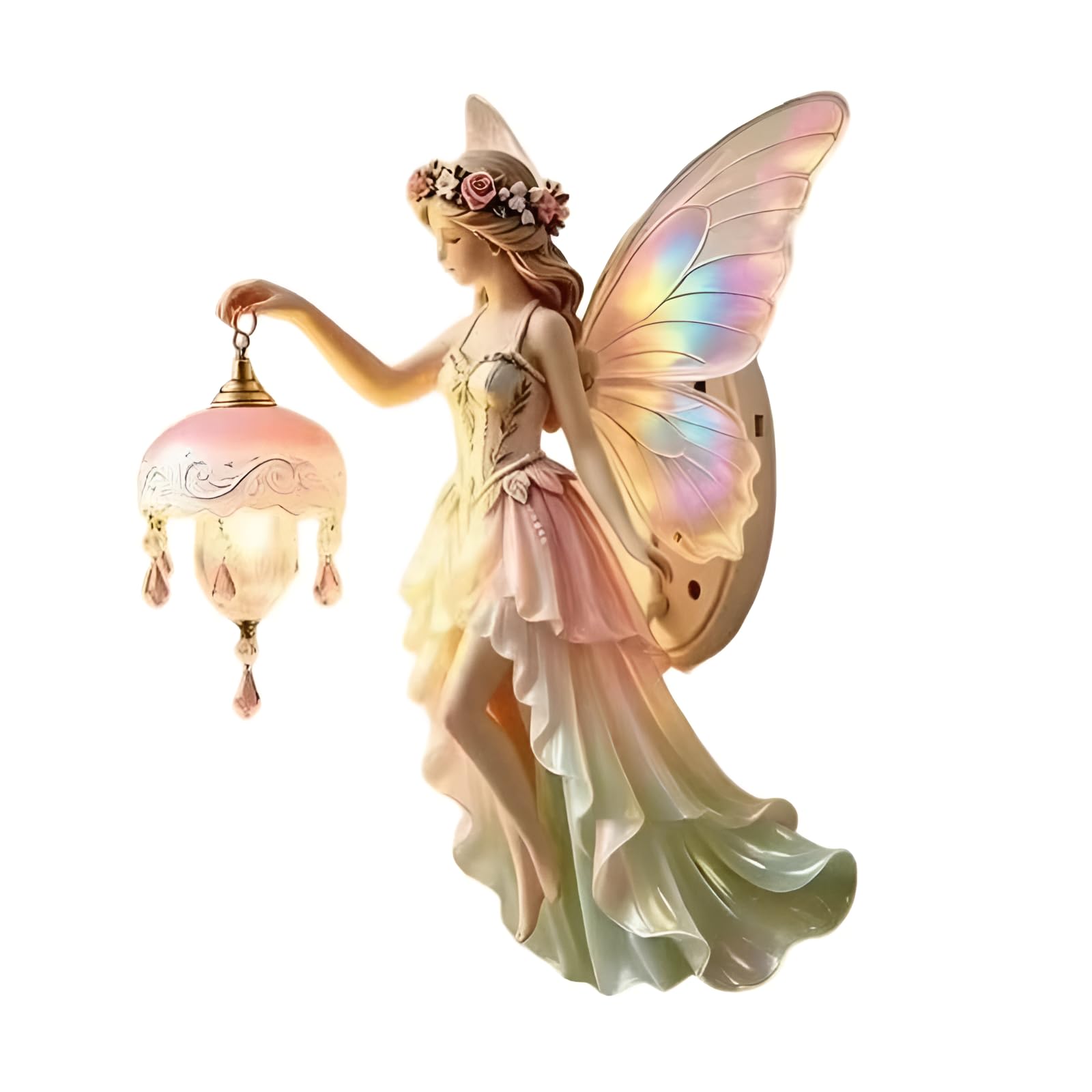 Resin Fairy Lamp, Rustic Indoor Wall Lamps for Hallway Porch Landing Lounge