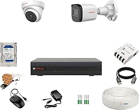 CP Plus 2.4MP 4 Channel DVR, 2.4MP 1 Dome & 1 Bullet Cameras (Audio Recording) [Night Vision + Built-in MIC Audio + Crystal IR LEDs + Motion Detection] + 500GB HDD + 4 CH SMPS + CCTV Cable + BNC/DC