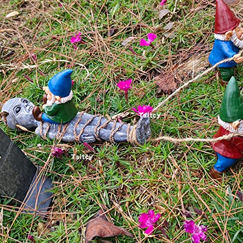 Tsitcy Grab Alien Garden Gnome Statue - Patio, Yard Or Lawn Indoor/Outdoor Garden Gnome Sculpture - 15 Inch Full Color Resin Outdoor Decorative Porch, Fence Alien Gnome #TOP4