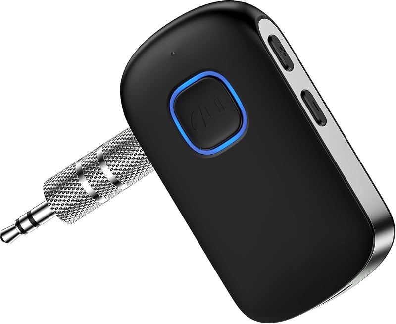 Car Bluetooth Receiver 3.5mm AUX for iPhone 17e 17 Pro Max/16 Plus Pro 15 | Bluetooth Car Adapter Portable, Wireless Audio Receiver for Home Stereo/Wired Headphones,Hands-Free Call,16H Battery Life