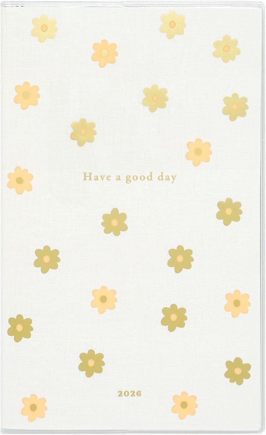 Greeting Life Chic Notebook 2026 B6 Slim Monthly Softcover Flower CD-1406-MM (Starts December 2025)