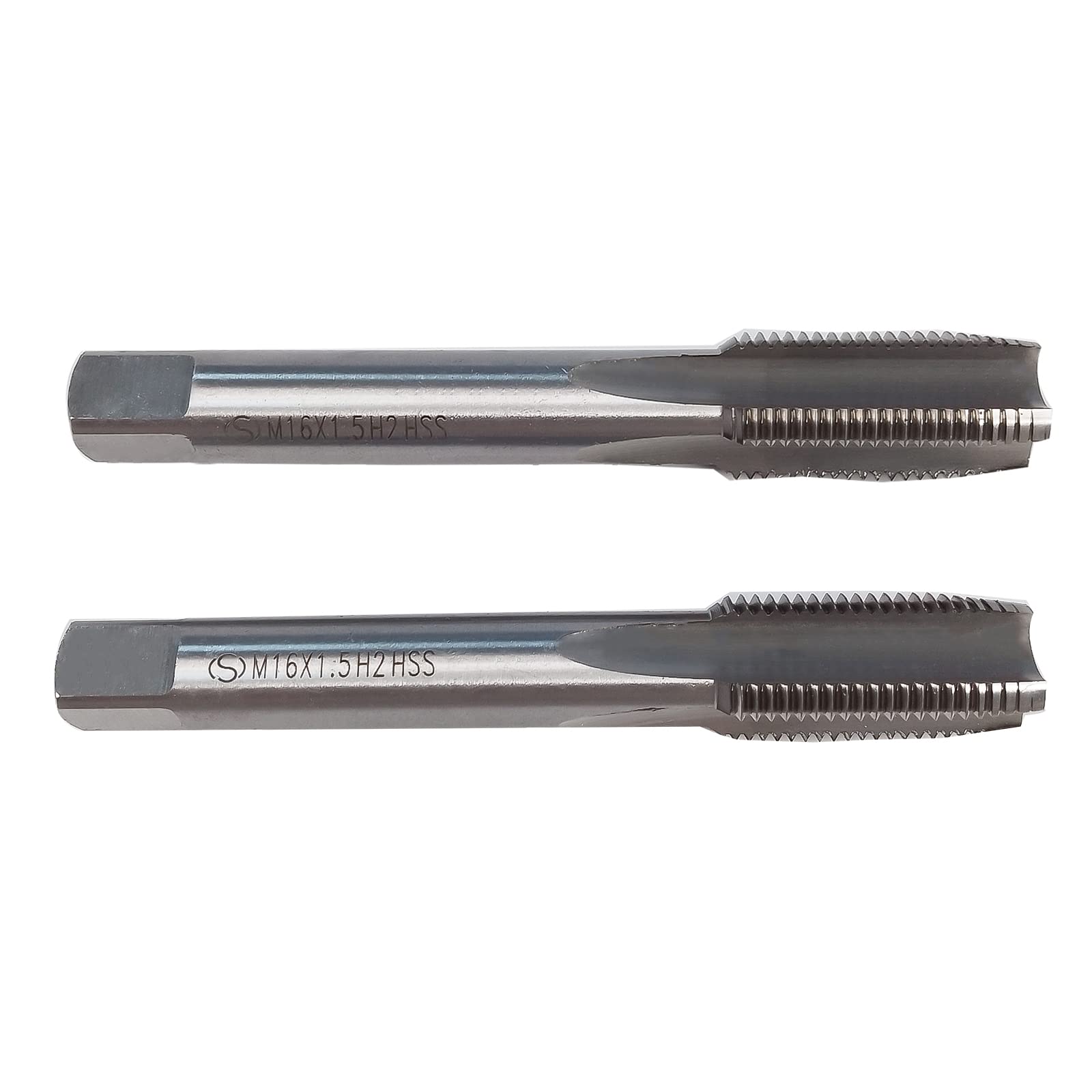 HUAZHICHUN M16×1.5 Metric Hand Tap,Thread Tap Pitch Straight Flutes HSS Right Hand Tap (2pcs)