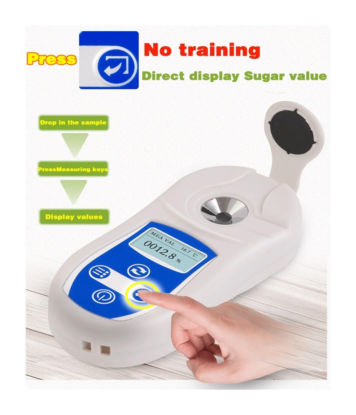 Rifrattometro digitale Brix Meter Digital Brix Indice Rifrattometro 0-53% Brix Zucchero In Concentrazione Vino