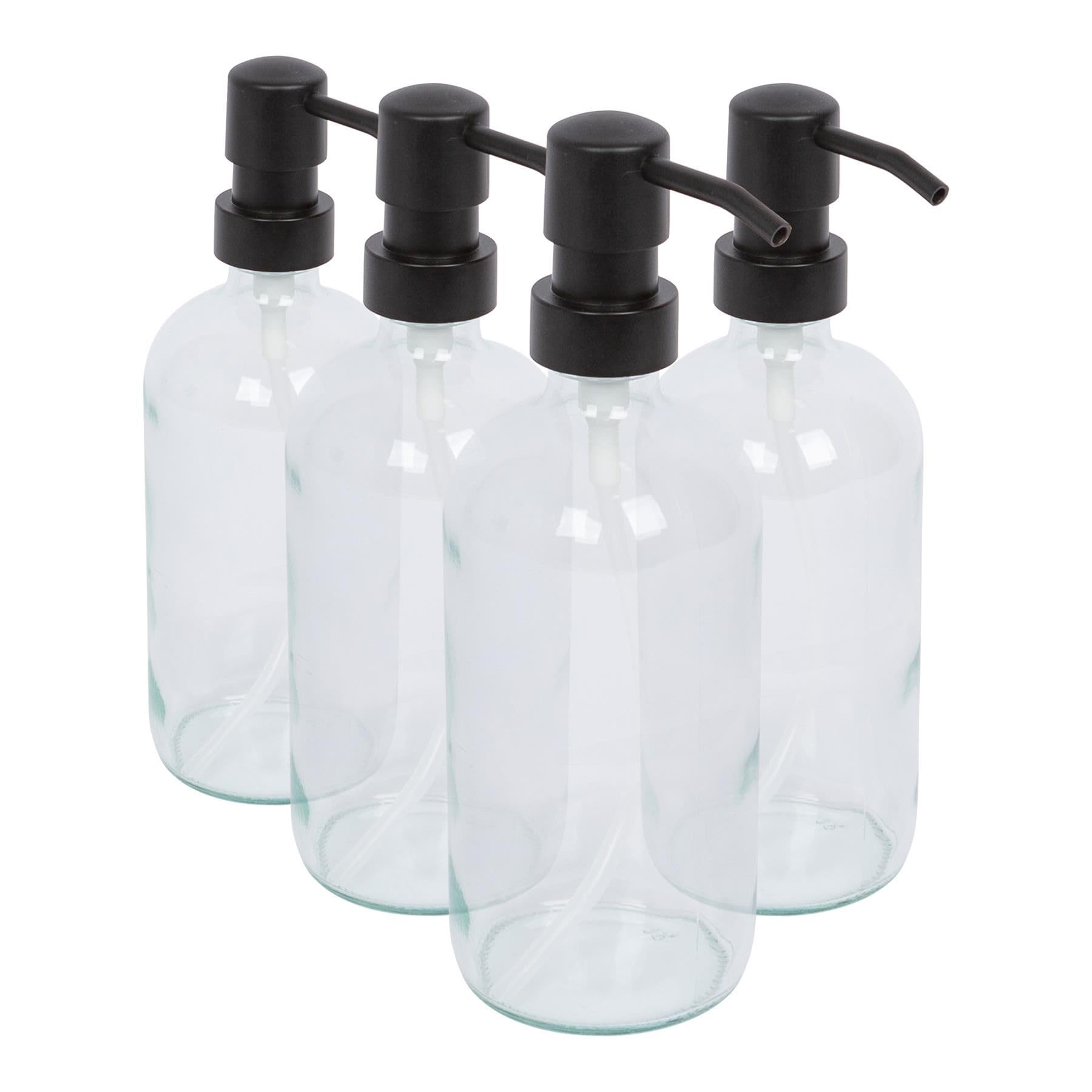 Harbour Housewares 500Ml Glass Soap Dispensers4X Clear Bathroom Kitchen Spa Refillable Hand Wash Or Lotion Bottle With Pump from B&Q