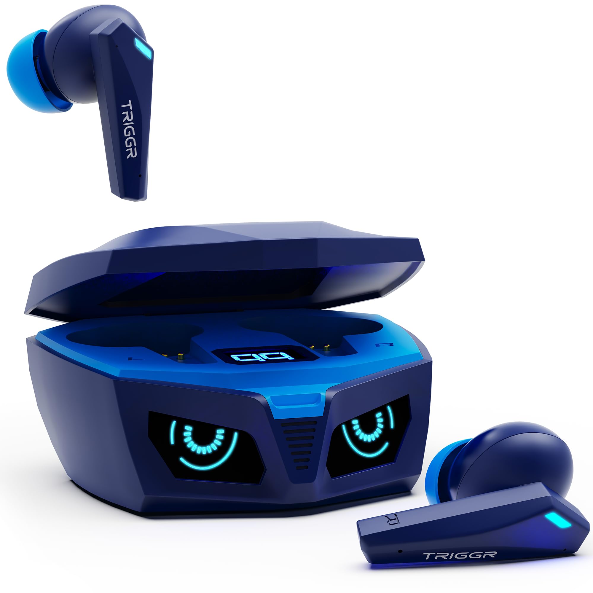 TRIGGR Kraken X1 Plus True Wireless Earbuds, Blue Cobalt Mariner