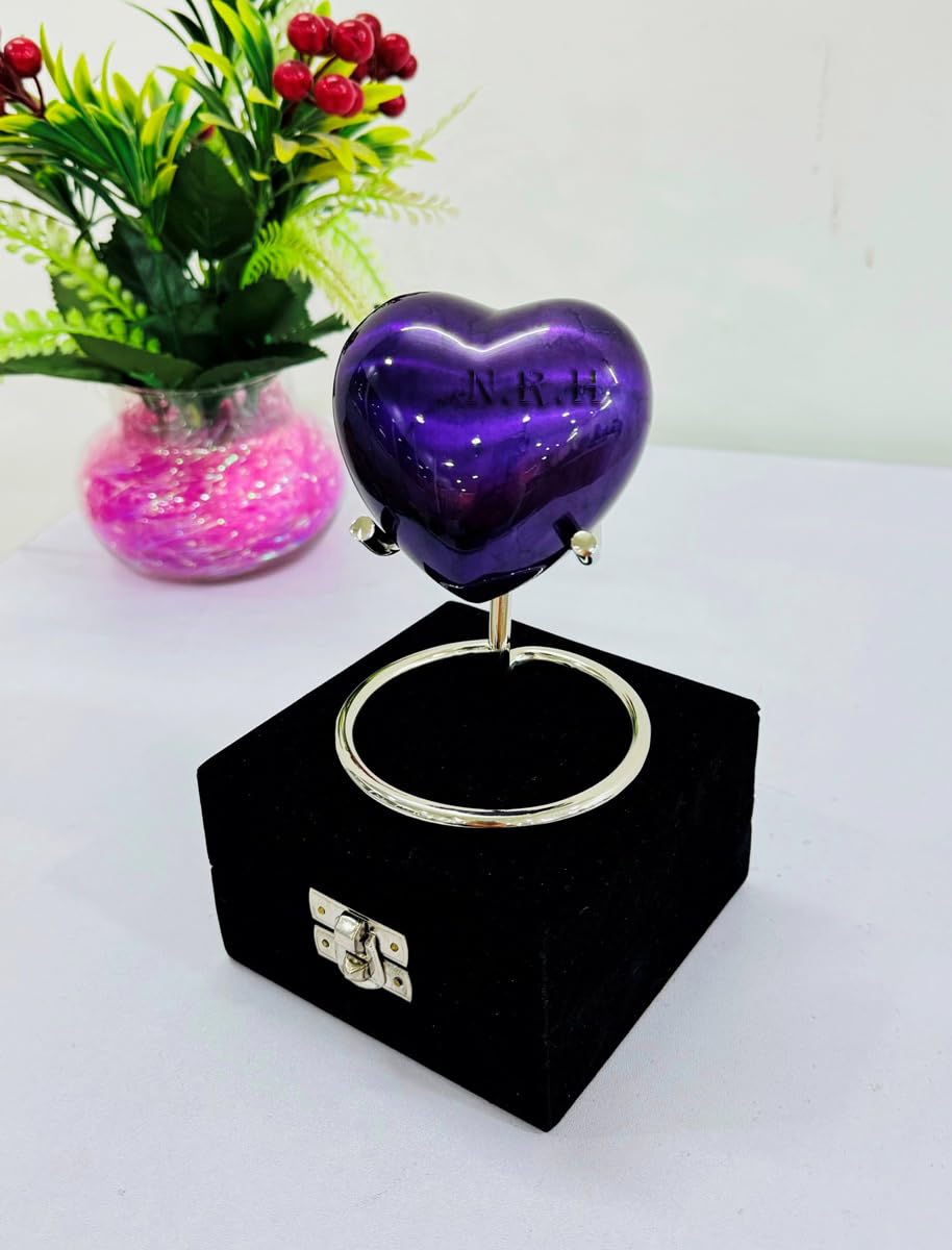 Nautical Replica Hub Small Keepsake Heart Cremation Urn For Human & Pet Ashes With New Improved Lid Mini Heart Memorial Urn With Box & Stand - Image 2