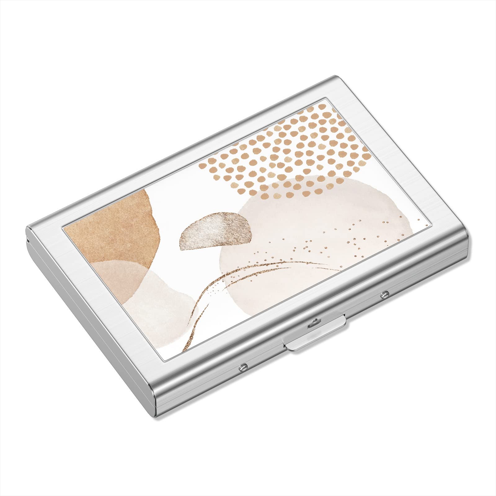 Rimilak Metal Credit Card Holder, Mini Credit Card Wallet RFID Blocking Slim Metal Hard Case for Women Men, Modern Mable