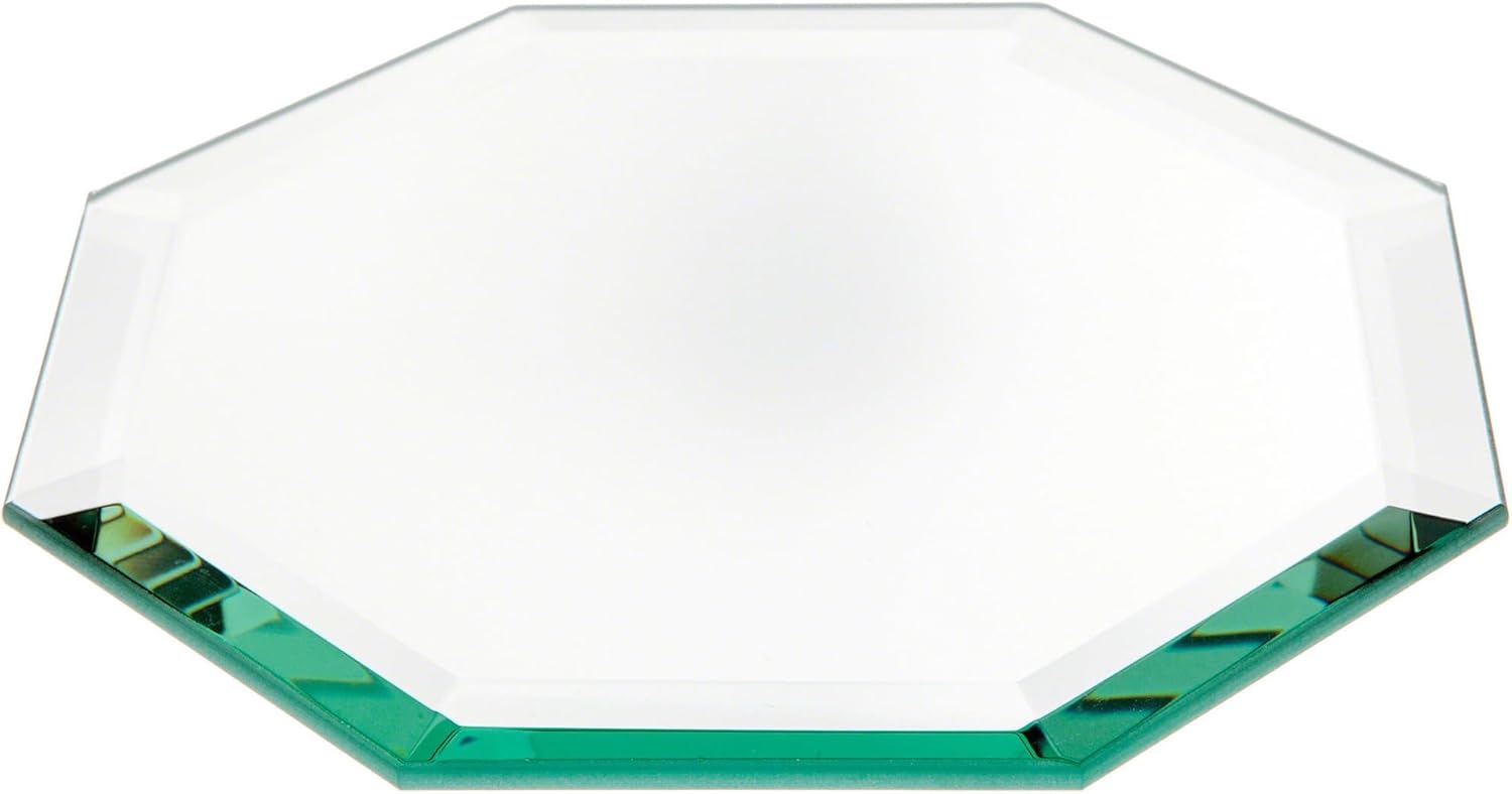 Plymor 6" Octagon, 5mm Thick Beveled Glass Mirror, Pack of 6