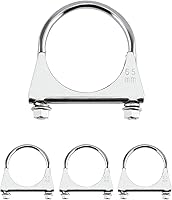 QWORK 4-Pack Zinc-Plated U-Bolt Clamps for 2.5" OD Pipes - Exhaust Muffler Tailpipe & Gate Secure Connections