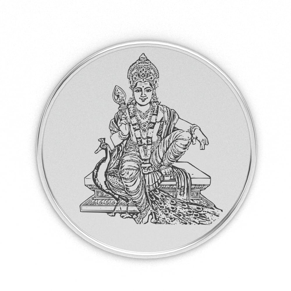 AuGrav Jewels Thiruparankundram murugan 999 Pure Silver Coin 10 grams, Certified (B0CW2SL1V5) Amazon Price History, Amazon Price Tracker