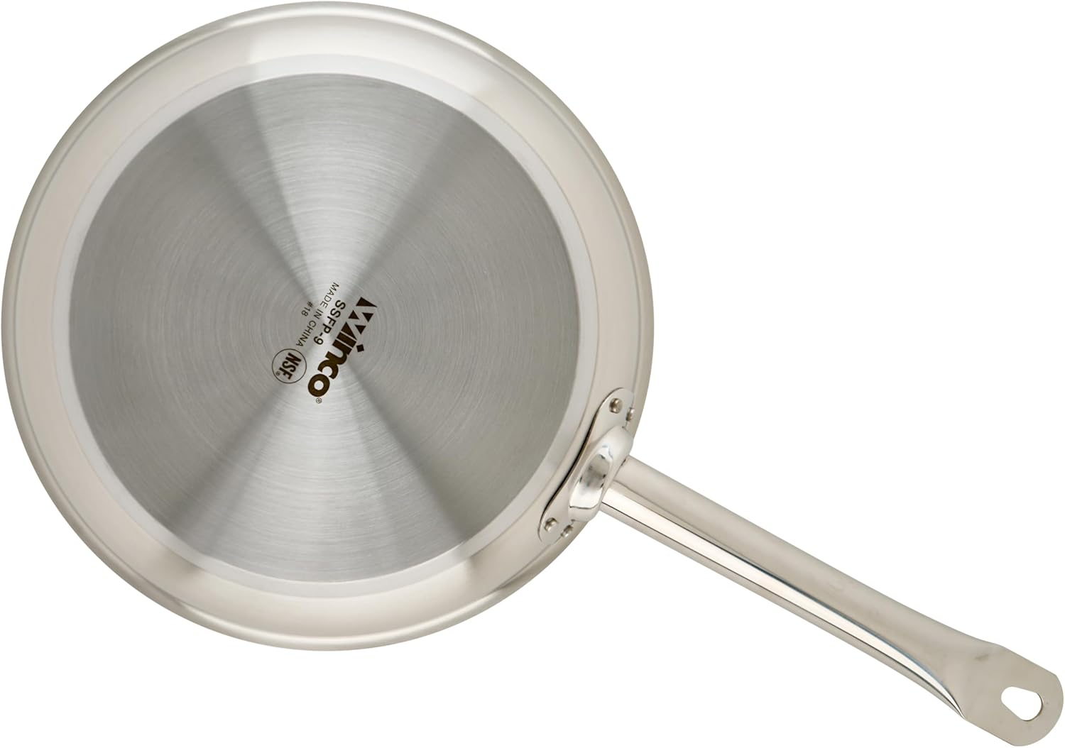 Winco Commercial-Grade Stainless Steel Fry Pan, Natural Finish, 9.5" - Image 5