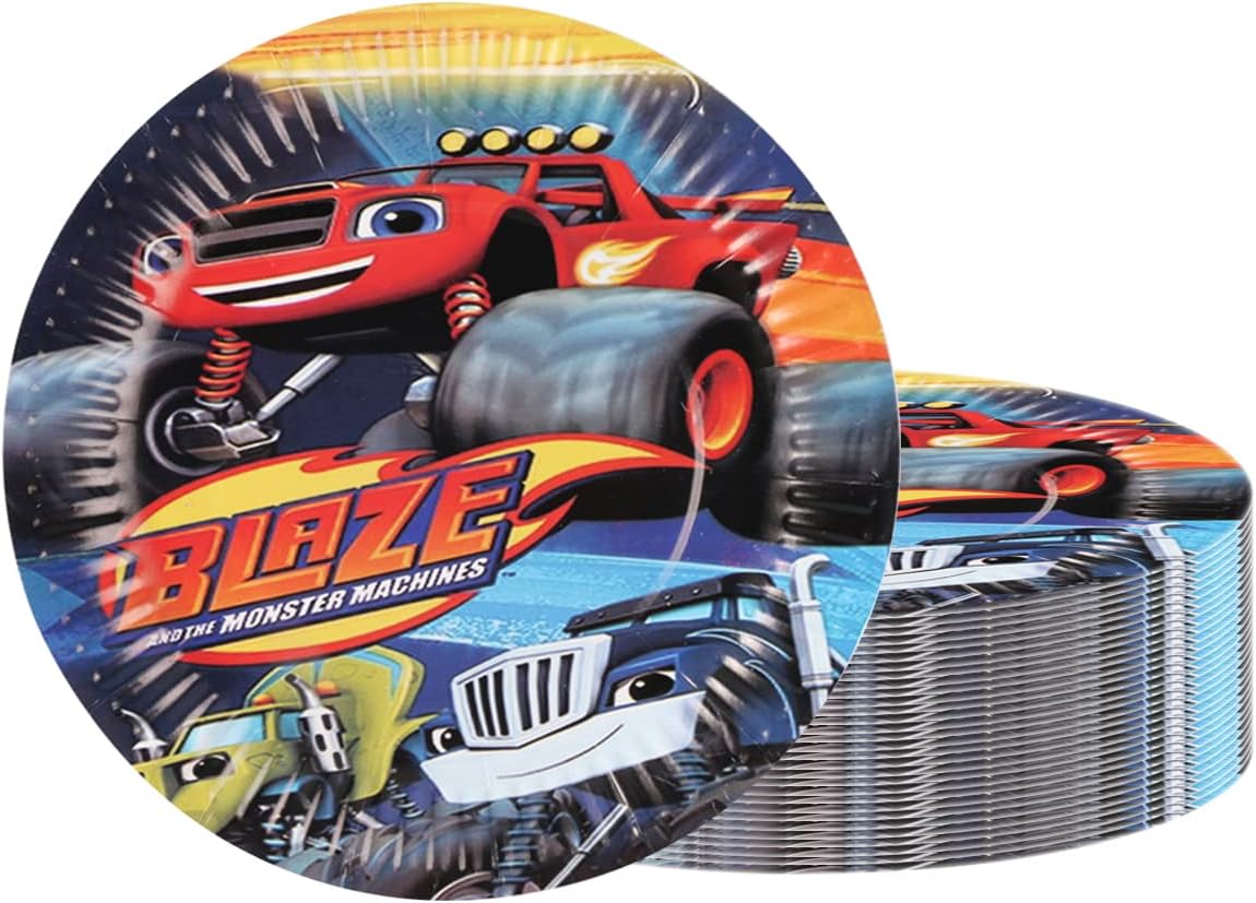 OULUN 30PC Blaze and the Monster Machine Party Plates