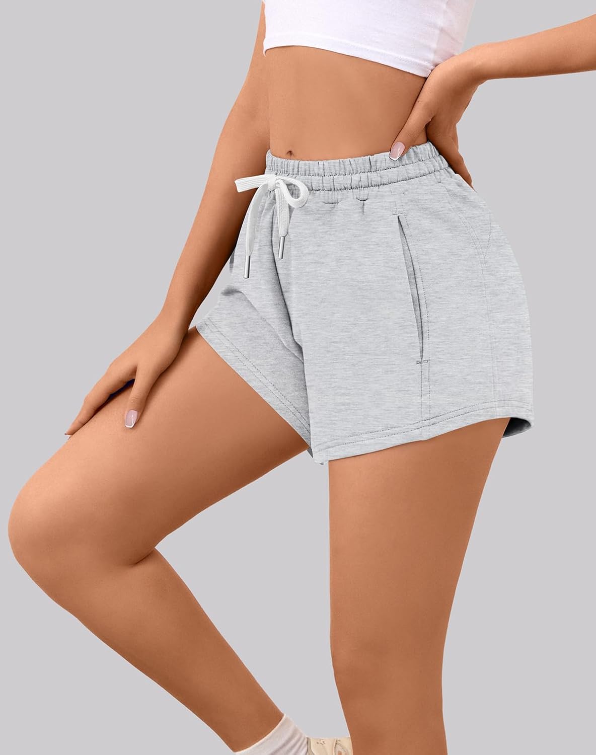 Sweat Shorts Women Comfy Trendy Casual Summer Drawstring Cotton Lounge Shorts Womens Athletic Outfits Clothes - Image 3
