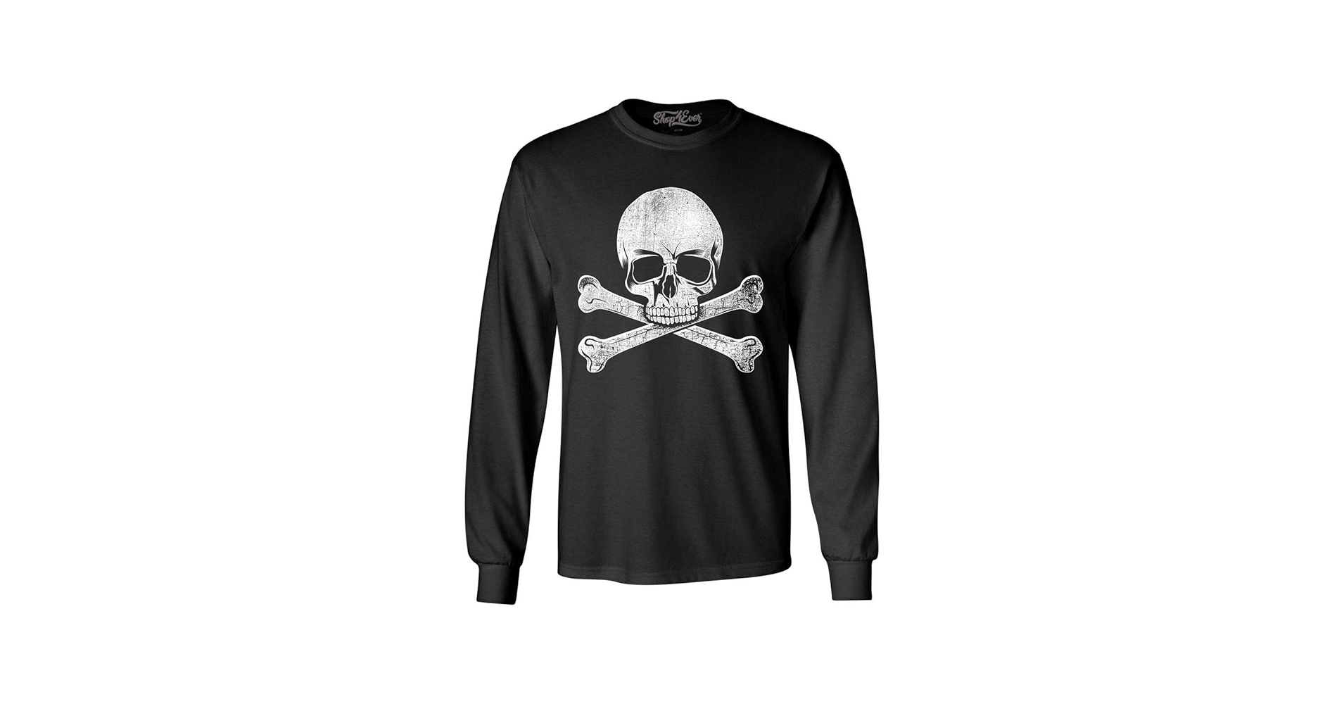 Amazon.com: shop4ever Distressed White Skull and Crossbones