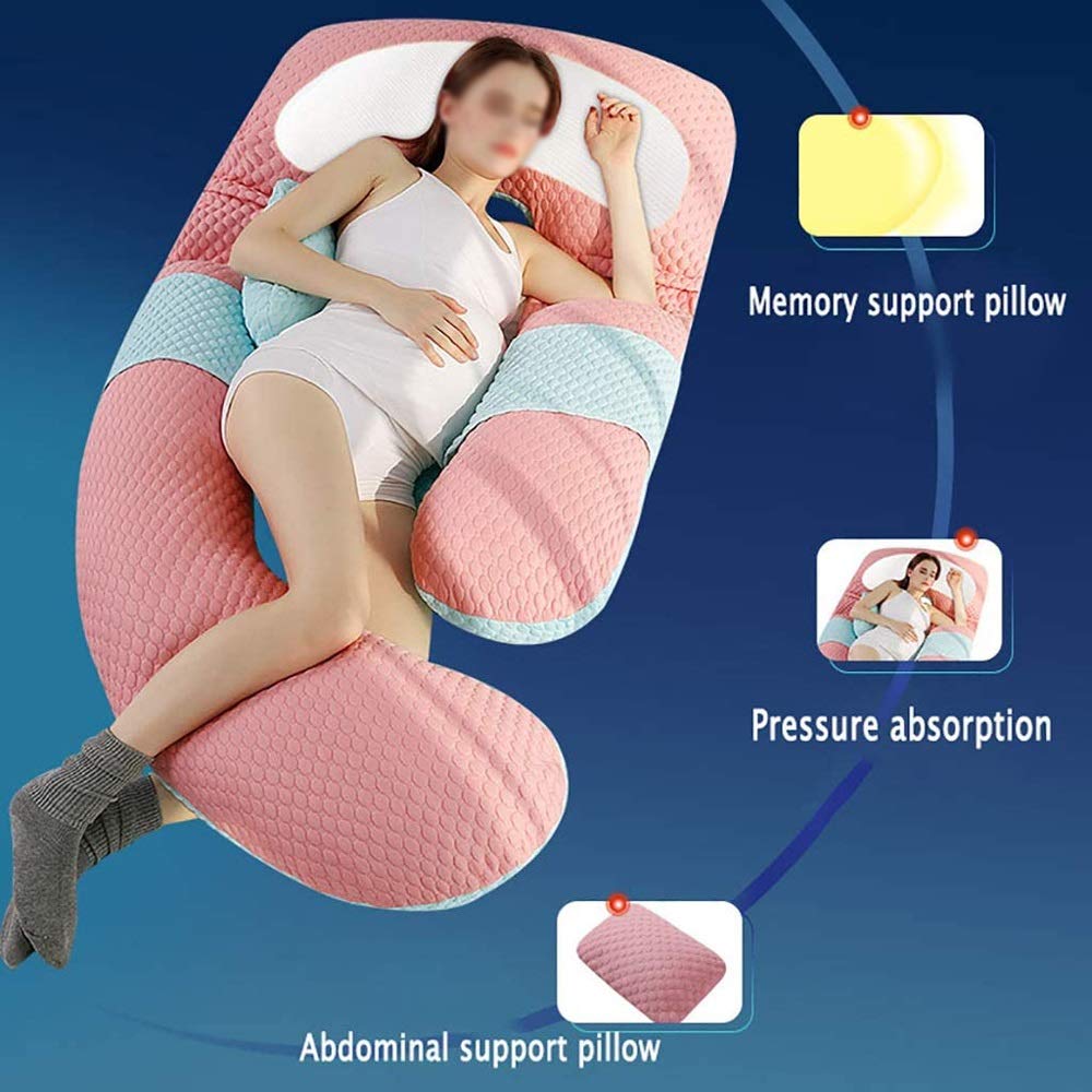 HMTE Almohada Corporal, Almohada de Embarazo de Cuerpo Completo y Almohada de Lactancia, Almohada de Maternidad U para Dormir, amamantar y Alimentar